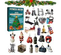 Décoration Fitness Avent 2025 2D Acrylique Décor Halloween Noël 24 Jours Calendrier Compte À Rebours Pour Entraînement Et Ornement,Pour Sac À Dos Fête Cadeaux Anniversaire Voiture Coureurs Amoureux