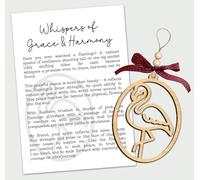 Décoration flamant rose - Carte d'histoire Whispers of Grace and Harmony - Silhouette de flamant rose en bois - Symbole de l'équilibre de la beauté et de la paix intérieure - Rappel élégant de force