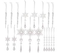 Décoration flocon de neige | Décoration en acrylique transparent 2D - Décoration de Noël | Pour l'hiver, la neige, le pays des merveilles à la maison, le bureau, les anniversaires, les vacances, la