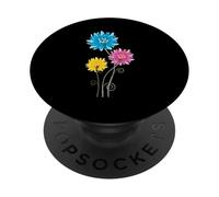 Décoration Florale Abstraite vive pour Maman Fleurs d'été PopSockets PopGrip Adhésif