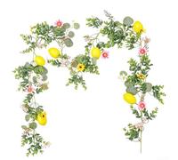 Décoration florale de vigne de citron - Branche de citron artificielle fabriquée à la main pour décoration d'intérieur, centre de table de mariage, thème printanier (style A)