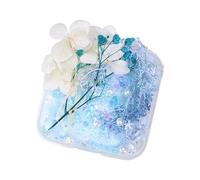 Décoration florale en résine inspirée de la nature avec pierres mélangées, perles et perles séchées en verre pour décoration d'intérieur, fournitures de bijoux en fleurs séchées légères