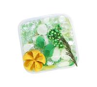 Décoration florale en résine inspirée de la nature avec pierres mélangées, perles et perles séchées en verre pour décoration d'intérieur, fournitures de bijoux en fleurs séchées légères