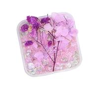 Décoration florale en résine inspirée de la nature avec pierres mélangées, perles et perles séchées en verre pour décoration d'intérieur, fournitures de bijoux en fleurs séchées légères