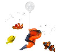 Décoration flottante pour aquarium - Lovely Diver Cartoon Fish Playmate pour aquarium - Accessoires d'aquarium Playmate de poissons de dessins animés, jouets Betta avec pendentif flottant d'affichage