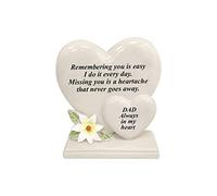 Décoration funéraire personnalisée avec double cœur | Décoration de tombe Cadeau dans la mémoire de vos proches décédés (papa)