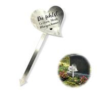 Décoration funéraire résistante aux intempéries - Cœur en acier inoxydable de 28 cm - Gravure « Tu me manques. Ici. Aujourd'hui, demain. Toujours. » - Ornement commémoratif durable pour cimetière