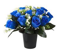 Décoration funéraire résistante aux intempéries - Fleurs artificielles pour tombe - Convient pour une famille de souvenirs propre