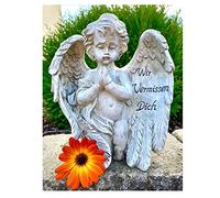 Décoration funéraire TRAUERWERK Résistante aux intempéries Figurine d'ange comme décoration funéraire parfaite Pierre commémorative avec ange de deuil Figurine ange gardien pour la dernière voie