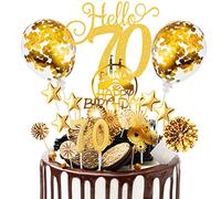 Decoration Gateau Anniversaire 17 Pcs 70 Cake Topper Happy Birthday deco Joyeux