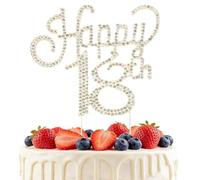 Decoration Gateau Anniversaire 18 Ans Happy 18th Birthday Décoration Or Glitter Cake Topper gateau d'Anniversaire Fête Deco pour Fille et Garçon