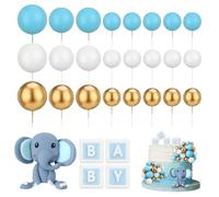 Décoration Gâteau Anniversaire Éléphant - 29 Pièces Oh Baby Cake Topper pour Fille Garçon Baby Shower