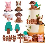 décoration gâteau anniversaire ferme thème agricole vache moutons pâturage motifs fromage rusticité paille bottes foin traite basse cour