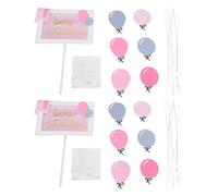 Décoration gâteau anniversaire fille 2 pièces, cartes lettres papier rose - Apportez une touche joyeuse et colorée pour fêtes d’enfants, anniversaires et baby shower (Rose)