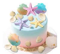décoration gâteau anniversaire thème océan coquillages fête bébé marin tortue créations pâtissières fonds marins éléments naturels végétaux matières organiques coraux étoiles de mer algues ondulations
