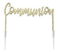 HOBI DÉCORATION GÂTEAU Bois Communion 12X8.5CM Nature