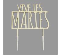 DÉCORATION GÂTEAU BOIS MARIAGE 12X12CM NATURE