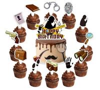 décoration gâteau détective fête anniversaire décoration panneau mystère articles anniversaire fête mystère thème agent secret