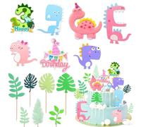 Decoration Gateau Dinosaure, Topper Dinosaure Gateau, Cupcake Topper Dinosaure, Dino Thème Cupcake Topper, Dinosaure Cupcake Décoration, Cake Topper Dinosaure Anniversaire (Couleur 3)