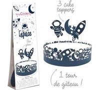 Décoration Gâteau Espace et galaxie En Papier Bleu foncé G