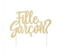 décoration gâteau gender reveal or - sud trading cd7392 Jaune G