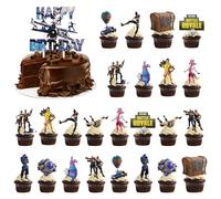 Decoration Gateau Jeux Video Cake Topper, Jeu Gâteau Topper Cake Toppers Deco Gateau Anniversaire, Topper du Jeu pour Décorations de Fête d'anniversaire à Thème du Jeu Vidéo 25 pièces