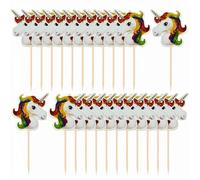 Decoration Gateau Licorne, 24 Pcs Topper de Gâteau Anniversaire pour Fille, Décoration Topper de Cupcake, Gâteau Fête Deco de Toppers, Style 2