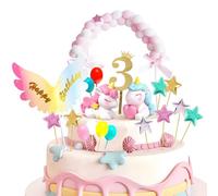 Decoration Gateau Licorne 3 An, Décoration Gteau Anniversaire Fille Licorne 3er, Deco Gteau Cake Cupcake Topper pour Enfant Fille Garçon Anniversaire