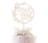 Décoration Gâteau Mariage Mr & Mrs, Décoration Gâteau de Mariage à 2 Cœurs Pour écrire, Belle Décoration Gâteau Mariage Adaptée à une Demande Mariage Fiançailles Anniversaire