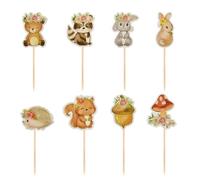 Décoration Gâteau Paques,16 Pièces Deco Pâques Cake Topper, Décorations de Gâteaus Lapin, Lapin pour Fêtes fête de printemps muffin