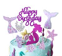 Décoration Gâteau Sirene Anniversaire Fille, Sirène Cupcake Decoration, Happy Birthday Sirene Pour Enfants, Baby Shower