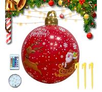 Décoration Gonflable De Noël 60 Cm - Décorations De Noël Lumineuses avec Illumination - 16 Couleurs Télécommande pour Entrée Jardin Piscine Fenêtre