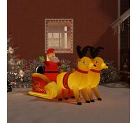 vidaXL Décoration gonflable de Père Noël et renne à LED 130 cm