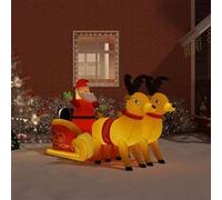 vidaXL Décoration gonflable de Père Noël et renne à LED 130 cm