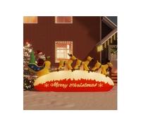 vidaXL Décoration Gonflable de Père Noël et Renne à LED Décoration de Noël Ornement de Vacances Décoration de Fête Ornement 345327