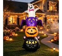 Décoration gonflable d'Halloween fantôme chauve-souris citrouille chat noir