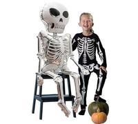 Décoration Gonflable D'Halloween - Squelette Crâne Fantôme Ruban Arche Extérieure Ballon Géant En Aluminium Feuille D'aluminium Figurine Effrayante Porte Jardin Cour Décorations De Fête Installation F