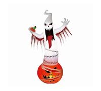 Décoration Gonflable d'halloween sur Le thème des fantômes de 1,8 mètre avec lumières LED, Ensemble Complet d'accessoires étanches à Base de Citrouille