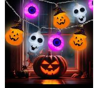 Decoration Halloween, 3 mètre 20 LED Guirlande Lumineuse, 3D Citrouille e Fées Lumières Halloween Decoration Exterieur, Deco Automne pour Jardin Balcon Noël Maison Arbre Fête Déco Intérieur Extérieur