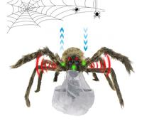 Décoration Halloween, 50cm Araignée Sauteuse Animatronique, Terrible Araignée Lumineuse et Sonore à Rebondissante Automatique pour Halloween