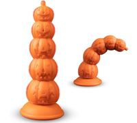 Decoration Halloween Citrouille Godemichets Plug Anal avec 5 Citrouille Perles Anales Plugs Anals,XXL Large Plug Anale Plug Femme Débutante,Courge Godes Toys Couple