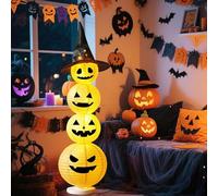 Decoration Halloween Citrouille Lumineuse avec 2 Modes D'éClairage, Lanterne Citrouille LED, Halloween Decoration Exterieur Et IntéRieur, Veilleuse Citrouille Lumineuse DéCorations d'halloween. (D)