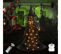 Decoration Halloween Exterieur Sorcière Automate Halloween,Décoration de Porte Fantôme Halloween Decoration avec Support de Base et Ballon pour Hantée Maison Fête Jardin Intérieur Extérieur (B)