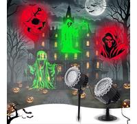Décoration Halloween, Projecteur LED pour Halloween, Lampe Décoration Exterieur Interieur Projecteur Dynamique Étanche IP44, Haute Luminosité, pour Jardin, Fenêtre, Mur, Cour, Club, Fête