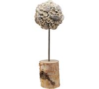 Décoration hivernale en bois Arbre style campagnard Bouleau Glands Cônes Blancs H40cm