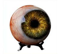 Décoration œil de monstre hyper-réaliste, globe oculaire réaliste gothique effrayant avec support, sculpture d'œil 3D fantastique pour bureau, bibliothèque, illusion étrange, cadeau gothique pour les