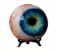 Décoration œil de monstre hyper-réaliste, globe oculaire réaliste gothique effrayant avec support, sculpture d'œil 3D fantastique pour bureau, bibliothèque, illusion étrange, cadeau gothique pour les
