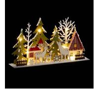 Décoration intérieur renne+sapin 13 lampes pièce en bois - Feeric lights & christmas