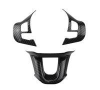 Décoration Intérieur Voiture Compatible Avec Peugeot Pour 2008 208 2014-2018 3pcs Couvercle Interrupteur Bouton Panneau Volant Voiture Garniture Moulures Intérieures Autocollant(Black)