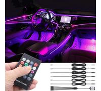 Décoration Intérieure Atmosphère Lumière Rgb Télécommande Kit D'éclairage Pour Voiture - 8 Couleurs, Étanche, Bande Néons D'ambiance 1w Dc12v